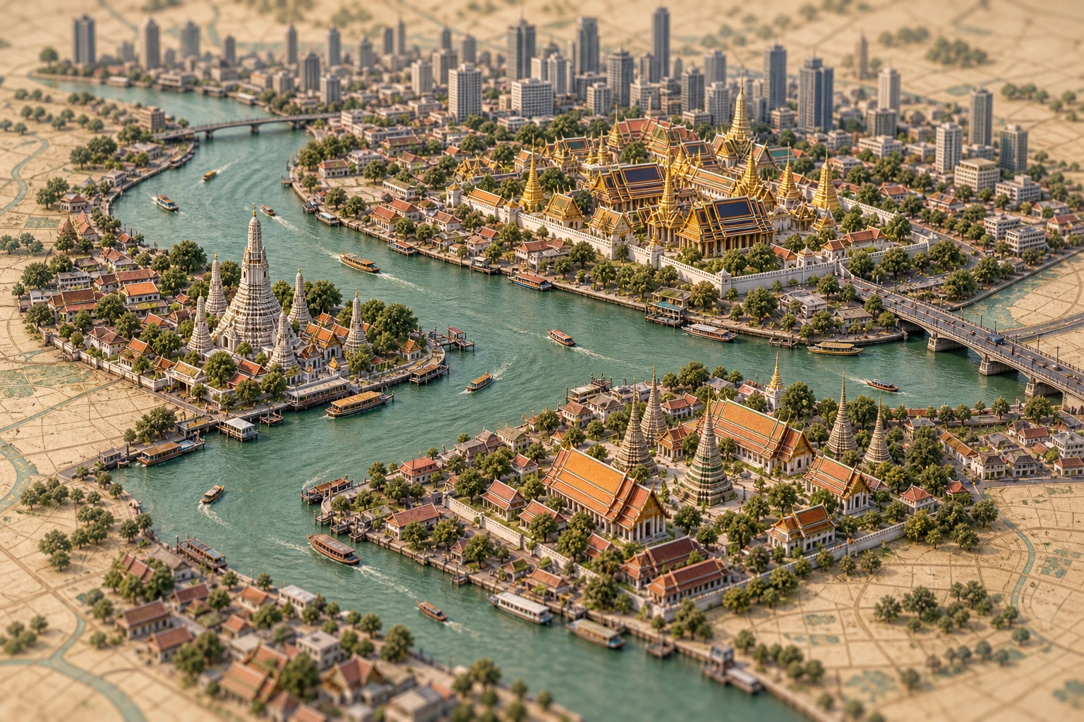 曼谷微缩城市插画